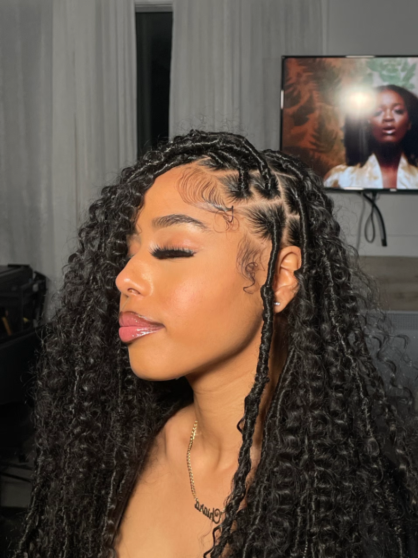 Boho braids with laid edges